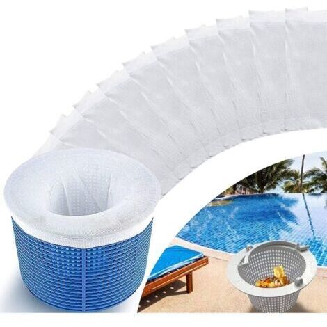 Lot de 10 chaussettes filtrantes/filet/protecteur pour écumoire de piscine pour protéger votre piscine creusée ou hors sol. (1/4)