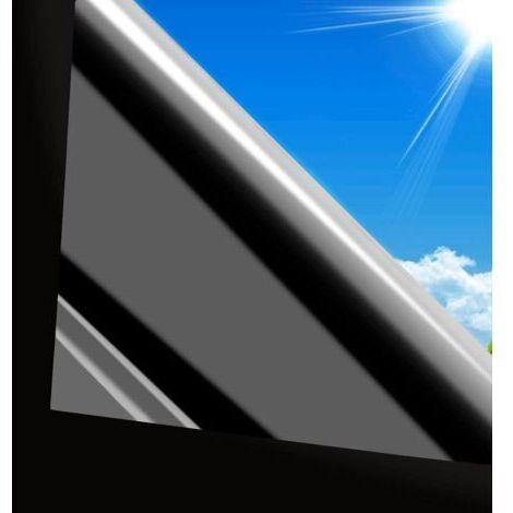 MSBD Film Fenêtre Opaque Noir Film Miroir Fenêtre sans Tain Anti UV Anti Chaleur Film Vitre Noir Film Fenêtre Occultant Auto-Adhésif Film pour Fenêtre Bureau Maison Salle de Bain (40x200 CM) (1/5)