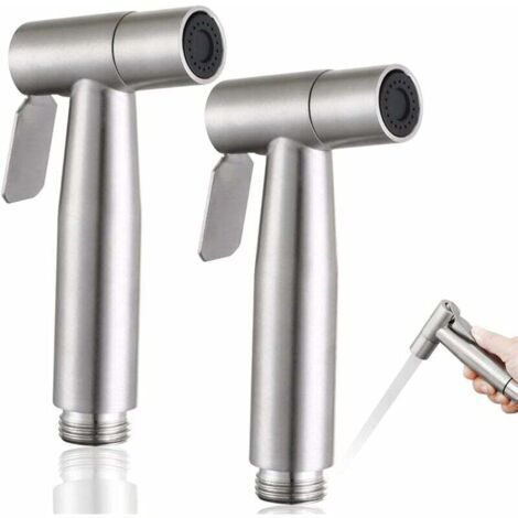 2 pièces Pulvérisateur de bidet,Douchette wc,kit de pulvérisateur de bidet en acier inoxydable,Pulvérisateurs d'hygiène personnelle et de toilette- (1/4)