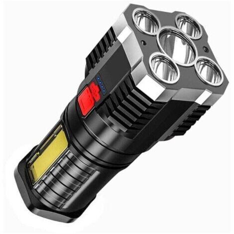 Lampe Torche LED Ultra Puissante, Torche Lampe de Poche LED, 10000 Lumens Lampe de Poche Rechargeable, Étanche IP65, Ajustable Zoomable Torche pour Camping Randonnée Urgence-Argent (1/3)