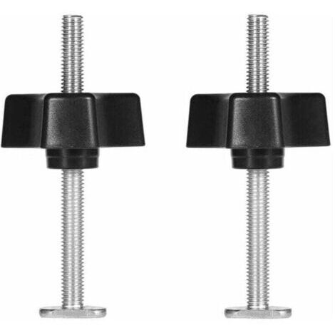 Rail en T Pince à Rainure en T T-Slot T-Track en Métal Outil de Fixation Serrage Rapide pour Travail du Bois (2pcs T vis + 2pcs écrou à bouton uniquement) (1/4)