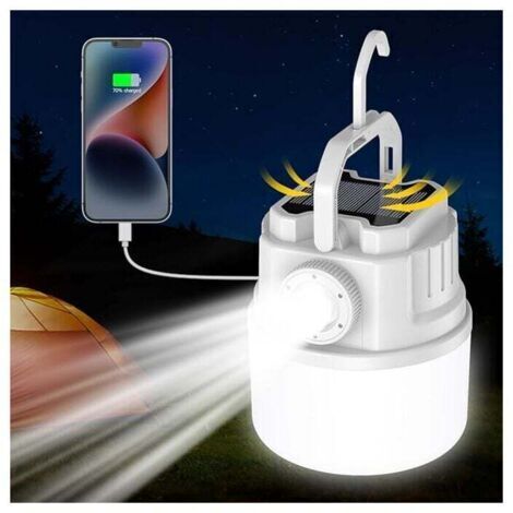 Lampe de camping 2023 mise à niveau rechargeable, lumière LED Zoom Balkwan pour les pannes de courant, lampe de poche solaire 5000 mA, lumière d'urgence, 48 heures d'autonomie, idéale pour la rand (1/4)