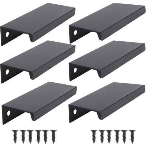 6pcs noir Poignée d’Armoire de Cuisine Meuble Tiroir (80MM, noir) (1/4)