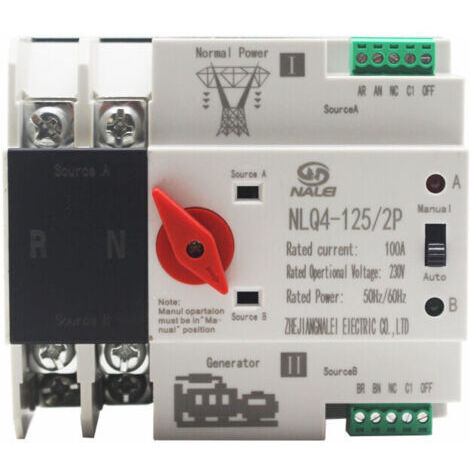 Commutateur de transfert automatique à double alimentation 2P100A commutateur (1/4)