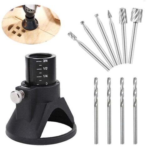 11 pcs Kit de fixation rotatif multi-outils, pour guidage de coupe Foret de foret Rotary Multi Outil de coupe Guide de coupe contrôlée (1/4)