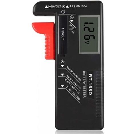 Testeur de batterie numérique, testeur de batterie universel, adapté aux piles AA, AAA, C, D, PP3, 9V, 1.5V (1/4)