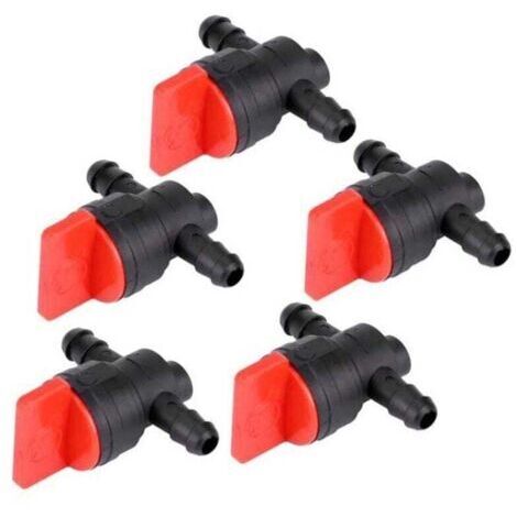 Robinet d'essence pour tondeuse à gazon, interrupteur de coupure de réservoir d'essence, robinet de carburant en plastique pour tondeuse à gazon pour jardin et utilisation agricole 5 pièces (1/4)