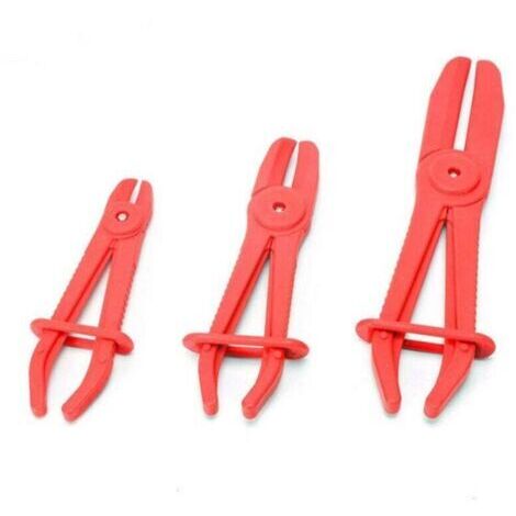 3 Pièces Pince Durite Carburant, Pinces pour Tuyaux Flexibles Pince à Collier de Serrage Pinces Tuyaux Outil de Serrage pour Tuyaux Flexibles pour Tuyaux de Frein Tuyaux Carburant(Rouge) (1/4)