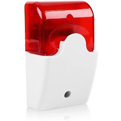 Sirène Stroboscopique Filaire, Alarme De Son DC 12V Mini Filaire Sirène Stroboscopique, Sirène Son Lumière Rouge Stroboscopique, Pour Système D'alarme De Sécurité Pour La Maison, 110dB (1/5)