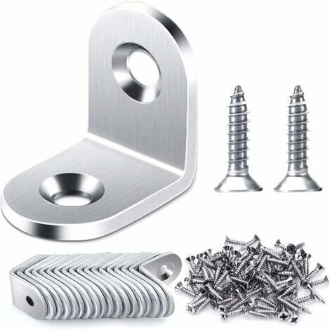20 PCS 20x20mm Angle Droit Support, Fixation Équerre Inox 90 Degrés Support De Coin, support d'angle en forme de L Livré Avec Vis (1/5)