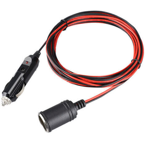 Câble D’Extension pour Allume Cigare,3.7M 12V-24V DC,20AWG Prise Câble d'Extension pour Allume Cigare étanche avec Fusible 15A pour Moto Bateau Réfrigérateur électriques Voiture (1/4)