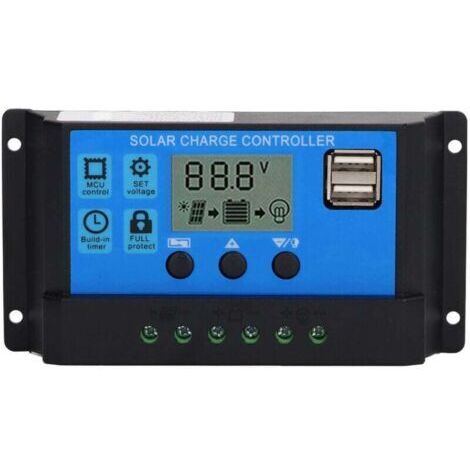 Contrôleur de Charge Solaire PWM 100A pour Panneau 12V/24V, Affichage LCD, Régulateur Photovoltaïque (1/4)