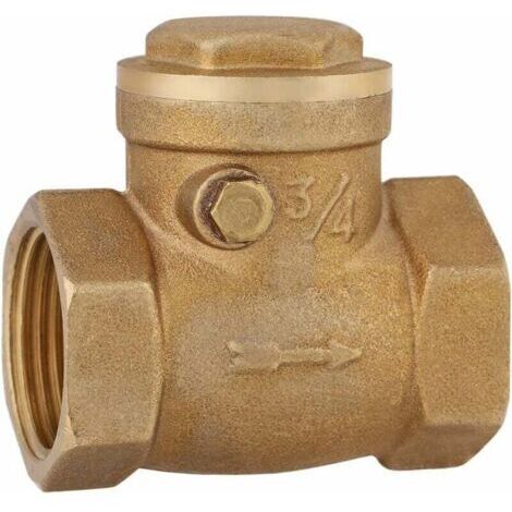 Clapet Anti-Retour, Clapet Anti-Retour à Battant DN20 232PSI 3/4 Femelle Clapet Anti-Retour d'Eau en Laiton Clapet à Filetage Unidirectionnel Non-Retour pour Éviter le Reflux d'Eau (1/4)
