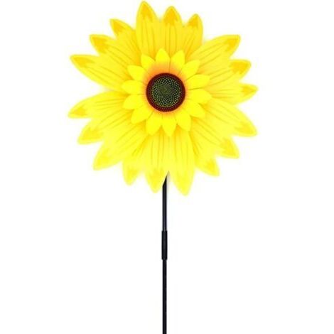 Moulins à vent de tournesol de 14 pouces Spinners à vent Garden Party Moulin à vent de moulin à vent Convient pour le jardin, la fête, l'extérieur, la cour, la décoration, jaune (1/5)