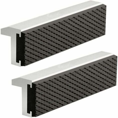 2 Pcs Mâchoires de protection de l'étau, mâchoires de rechange en aluminium avec aimants Accessoires pour mâchoires extra souples Caoutchouc en alliage d'aluminium de 125 mm Accessoires pour pinces pr (1/4)