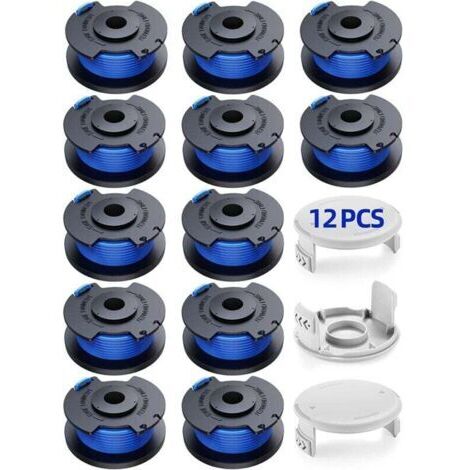 15 bobines de fil 1.65mm pour coupe-bordures Ryobi One+ 18V/24V/40V. Longueur 3.4m, compatible AC14RL3A. Inclut 12 fils, 3 couvercles. (1/4)