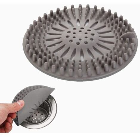 Protection de Drain de Silicone, Filtre Evier de Cuisine avec Ventouse, Filtre de Couverture de Drain de Baignoire, Filtre D'éVier de Cuisine Et Salle de Bain. (1/4)