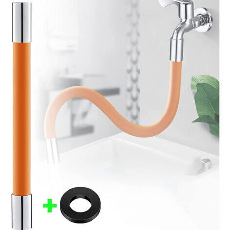 Tube Extension de Robinet 20cm Tuyau de Pulvérisation Extension Rotation à 360° pour Cuisine Salle de Bain Orange (1/4)