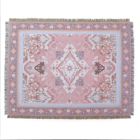 1 Pièce 160x130cm Couverture Plaid Modèle rose Tricotée Décorée avec des Franges Bohême Simple Doux Confortable Protéger Contre Le Froid pour Canapé Sofa Chaise à Repos et Sieste (1/4)