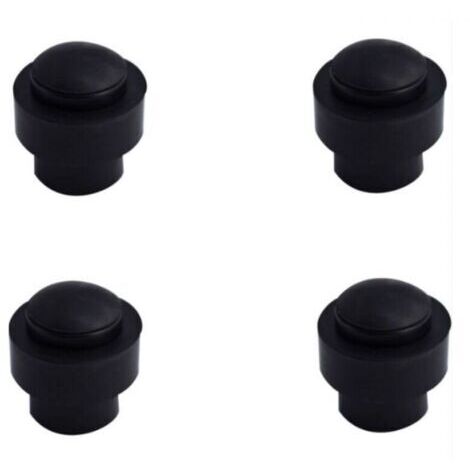 Butée de porte Alu noir lot de 4, 43x46 mm butée de porte en caoutchouc en acier inoxydable sans perforation, butée de porte tampon, butée de porte anti-collision (1/3)