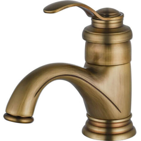 Robinet de salle de bain Antique, mitigeur de lavabo rétro, robinet de salle de bain en laiton brossé nostalgie pour salle de bain (1/4)