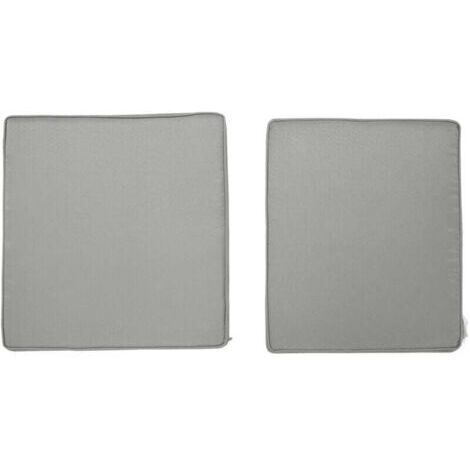 Housse de coussin Lot de 2 coussins de chaise coussins d'assise déhoussables coussins matelassé rembourré mousse polyester gris clair (1/4)