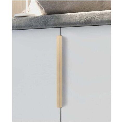 Poignée de meuble de cuisine, poignée dorée encastrée, poignée de porte cachée en alliage d'aluminium, 2 pièces, distance du trou 192 mm (1/4)
