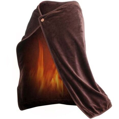 Couverture chauffante, châle chauffant, couverture lavable et portable pour le camping, le bureau et la maison brun (1/5)