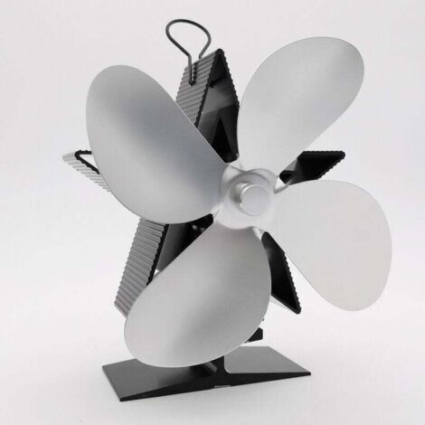 Ventilateur Poele à Bois 4 Pales Avec Thermomètre - Ventilateur Cheminée Alimenté à la Chaleur Ventilateur Silencieux avec Protection Contre le Surchauffe pour Poêle à Bois Cheminée Gaz Bûche Poêle à (1/4)