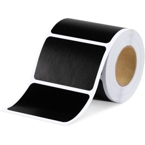 120 étiquettes Cuisine Haute qualité en Noir Mat pour Pots et bocaux. Etiquettes Autocollantes Vierges en Format Ardoise pour boîtes à épices et Pots de Confiture 3.5cm x 5.5cm (1/4)