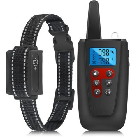 2 En 1 Collier De Dressage Pour Chien 1000 Metre - Collier Anti Aboiement Avec Telecommande Recepteur, Ip67 Etanche Et Rechargeable (1/4)