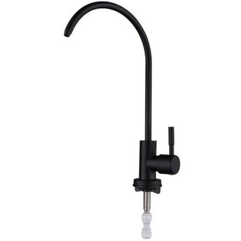 Robinet de filtre à eau de cuisine en acier inoxydable 100 % sans plomb, système de filtration d'eau d'évier, adapté à la plupart des systèmes d'osmose inverse ou de filtration d'eau, robinet d'eau po (1/4)