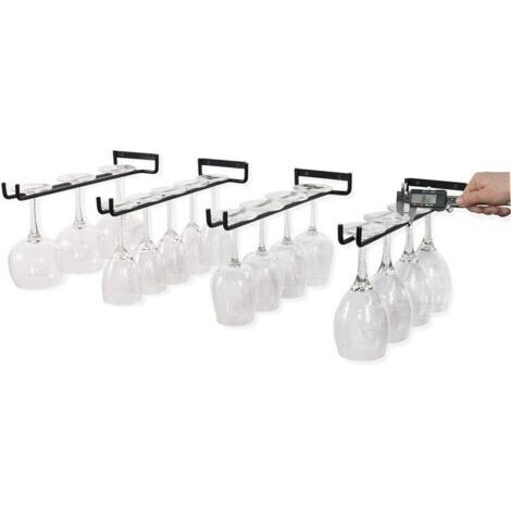 Hanging Glass Rack - Wine Glass Rack with 5 Rails for 13-18 Glasses ...