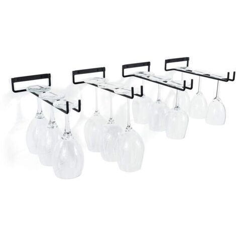 Hanging Glass Rack - Wine Glass Rack with 5 Rails for 13-18 Glasses ...