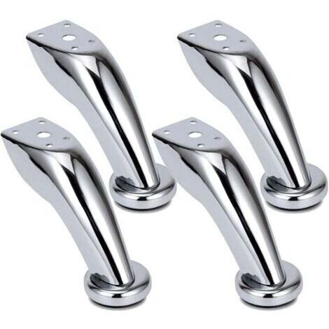 4 Pièces Pieds de Meubles, Pieds Canapé Épais Acier Inoxydable, Pieds Chromé, Meubles Armoire Lit Canapé Pieds, pour Canapés, Chaises, Tabourets, Armoires (1/4)