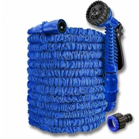 Tuyau d'arrosage, 100ft/30m Tuyau d'arrosage Extensible Tuyau Flexible Tuyau Extensible avec 7 Têtes de Pulvérisation Multifonctionnelles pour Jardinage, Laver la Voiture, Arroser, (1/4)