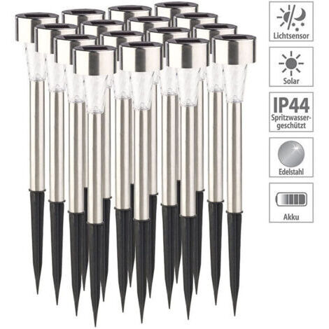 Lot de 16 bornes solaires à LED lampes de jardin à planter (1/4)