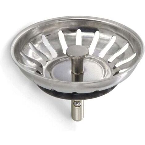 2 bouchons d'évier de cuisine en acier inoxydable - crépine universelle (diamètre 78 mm), grille d'évier anti-obstruction et panier d'évier à vidange rapide (1/4)