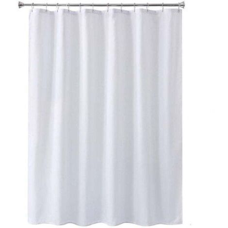 Rideau de douche en polyester épais, uni, imperméable et résistant aux moisissures, idéal pour les salles de bains et les hôtels. Ce rideau de séparation uni en polyester blanc (120 g/m², 120 x 200 cm (1/4)