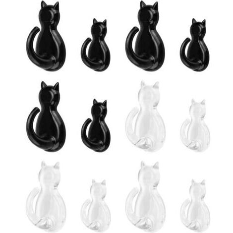 12 Pièces Mignon Crochet Adhesif, Patere Adhesive, Crochets Adhesifs Muraux, pas de Poinçonnage et pas de Trace, Petit Crochet Adhesif pour la Cuisine, le Salon, la Salle de Bain, le Bureau (1/4)