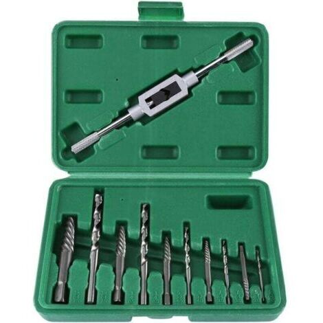 Extracteur de vis cassé,11pcs kit d'Extracteur de Vis Extracteur de vis endommagé Extractor Set pour l'Enlèvement de Vis Cassées ou Endommagées Boulons Fastners Outil de Suppression (1/4)