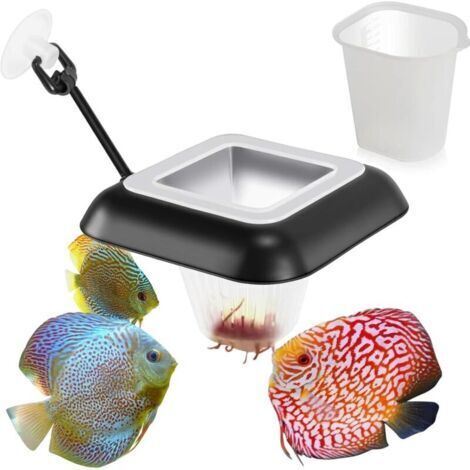 Anneau Flottant Aquarium 3 en 1 Cone Distributeur Nourriture Aquarium Distributeur Nourriture Poisson Accessoire Aquarium pour Poissons Rouges, Cichlidés, Guppys (1/4)