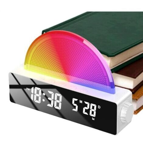 Réveil lumineux avec simulation de lever de soleil - Réveil électronique intelligent - Pour chambre à coucher - Affichage multicolore pour les gros dormeurs (1/4)