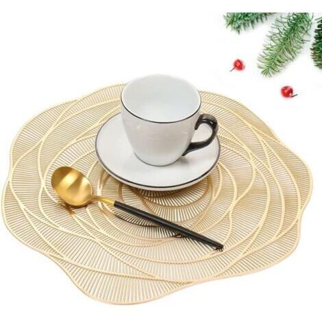 Lot de 6 Sets de Table en PVC lavables, Ronds en Vinyle, Noël, Mariage, dîner, Restaurant, hôtel, 6 pièces (1/4)