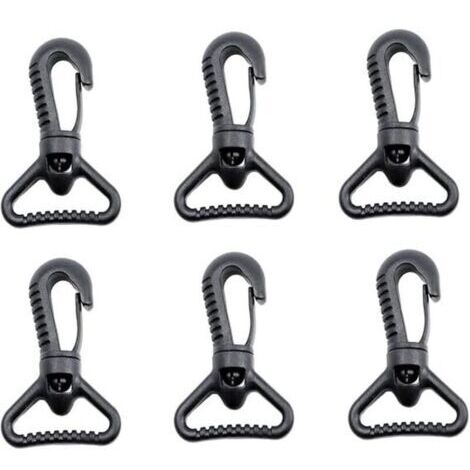 10PCS Mousquetons en Plastique, Mousqueton pivotant en Plastique pour Porte de poussée - Mousqueton Rotatif - Mousqueton Rotatif - Fermoir à Boucle pour Sangle, Noir (1/4)