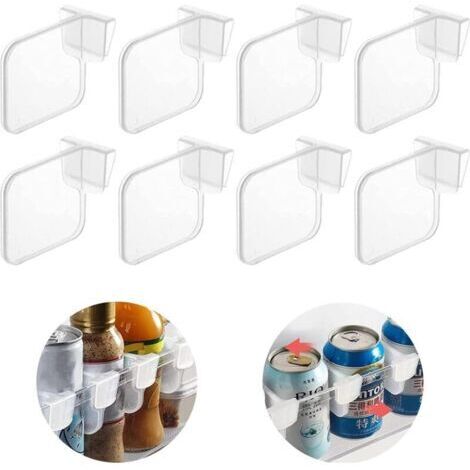 Lot de 8 séparateurs de tiroir de réfrigérateur, bacs de rangement transparents, paniers de rangement, séparateur de tiroir portable, boîte de rangement en plastique (1/4)