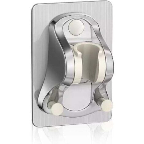 Support de Pommeau de Douche sans Perçage Adhésif, Support Douche sans Percage, Support de Douche Réglable , Douchette, Support de Douche Mural,Super Puissant, étanche, Chromé, Argent (1/4)