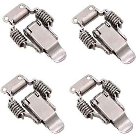 Lot de 4 boucles à clip en acier inoxydable, verrous à levier pour boîtes, outils manuels à dégagement rapide, portes métalliques robustes pour boîtes, tiroirs et armoires (1/4)