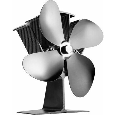 Ventilateur Poele Bois 60 ° C Démarrage Opération Silencieuse, 4 Lames Ventilateur de Poele est Alimenté par la Chaleur, pour Poêle à Bois, Cheminée (1/4)