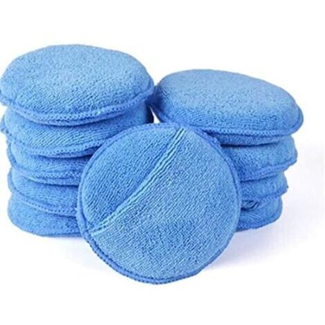 10 pièces éponge de Polissage à la Main en Microfibre, Tampon d'applicateur de Cire de Voiture Ultra Doux pour Le Nettoyage de Verre de véhicule de Voiture (1/4)